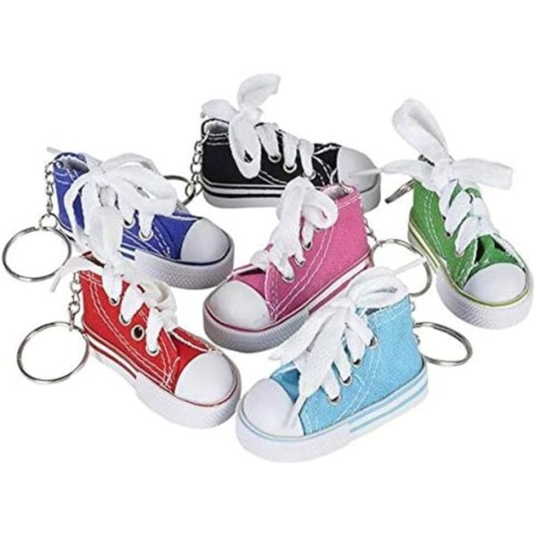 Rhode Island Novelty 3 Inch Chuck Sneaker Shoe Keychains Lot of 12 Assortments May Vary