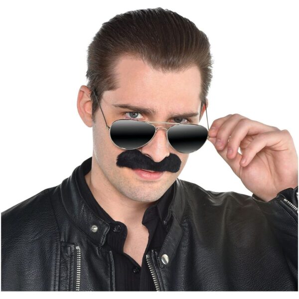 Black Good Fella Moustache - Perfect for Wacky Entertainment, Role Plays & Stage Performances (1 Pc.)