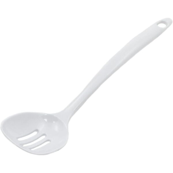 Chef Craft Basic Melamine Slotted Spoon, 11.25 inch, White