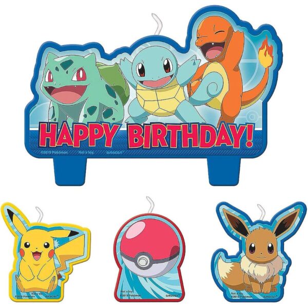 Amscan Pokemon Birthday Character Candle Set - 4 pcs, 172408