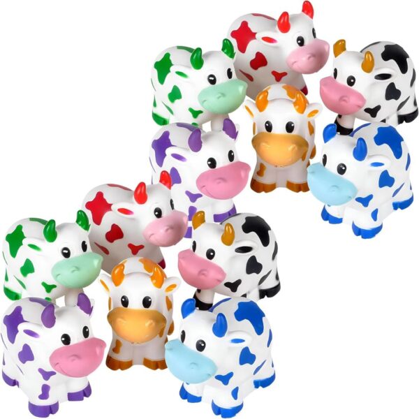 Rhode Island Novelty 2 Inch Rubber Water Squirting Cows, One Dozen Assorted