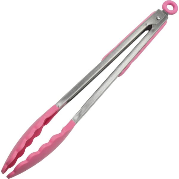 Chef Craft Premium Silicone Cooking Tongs, 12 inch, Pink