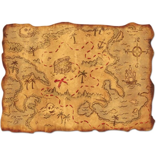 Plastic Treasure Map Party Accessory (1 count) (1/Pkg)