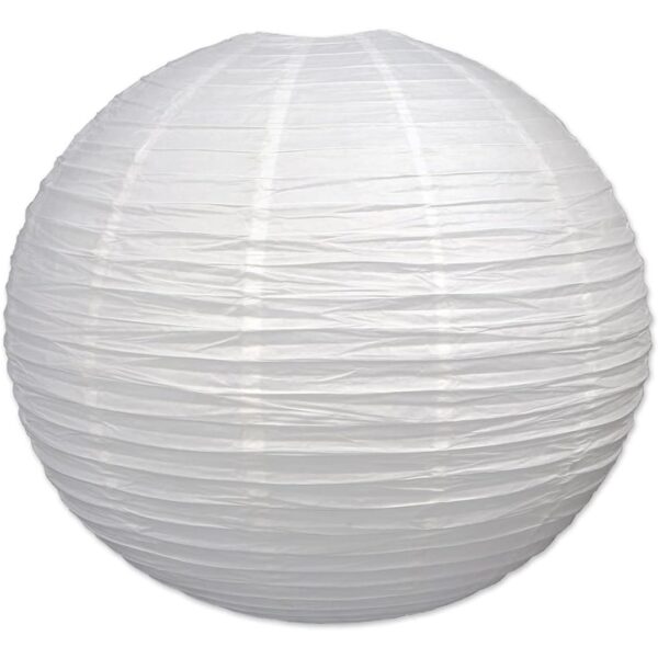 Beistle White Jumbo Paper Lantern Hanging Decoration for Weddings, Bridal Showers, Graduation Parties