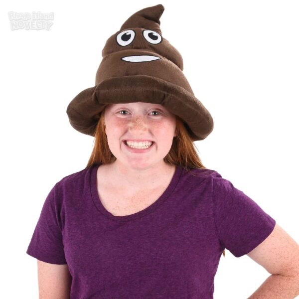 Rhode Island Novelty Brown Emoticon Poop Hat 1 Per Order - Image 2