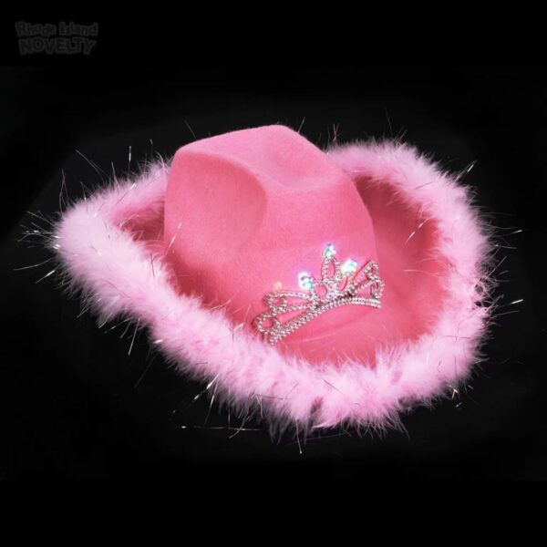 Rhode Island Novelty Pink Feather Rhinestone Cowboy Hat, One Piece - Image 2