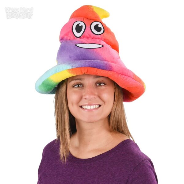 Rhode Island Novelty Rainbow Emoticon Poop Hat, One per Order