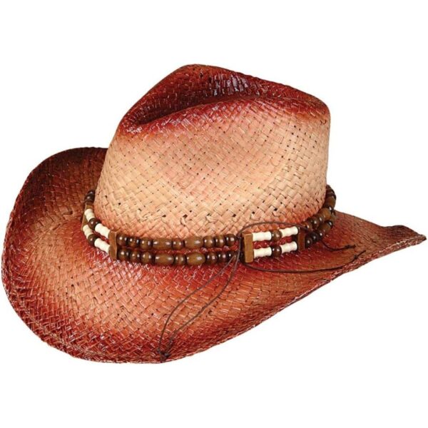 Rhode Island Novelty Rolled Up Costume Cowboy Hat with Beaded Band, One per Order