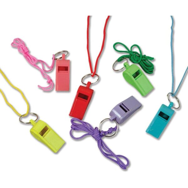 Rhode Island Novelty 2 Inch Neon Whistle Necklaces, One Dozen per Order - Image 3