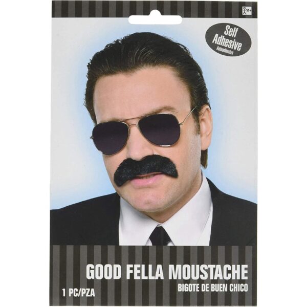 Black Good Fella Moustache - Perfect for Wacky Entertainment, Role Plays & Stage Performances (1 Pc.) - Image 2