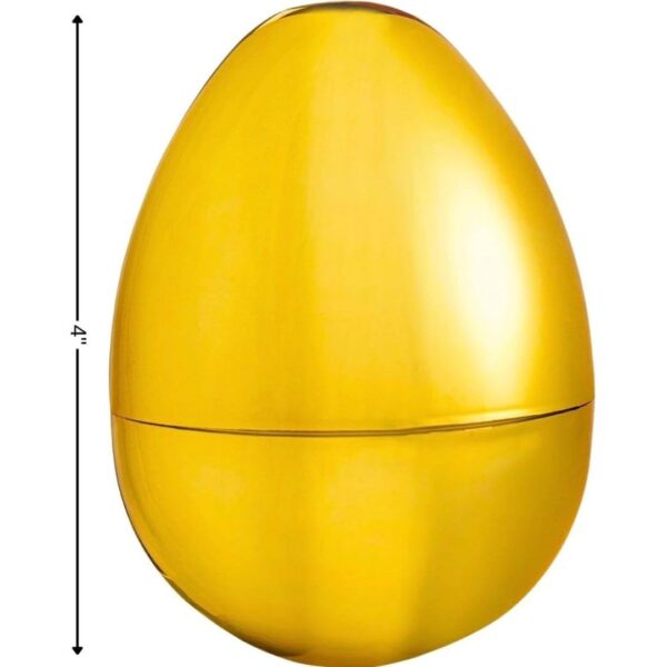 Golden Easter Egg - 4" (1 Count) - Premium Plastic Quality for Unforgettable Celebrations & Surprises - Image 3