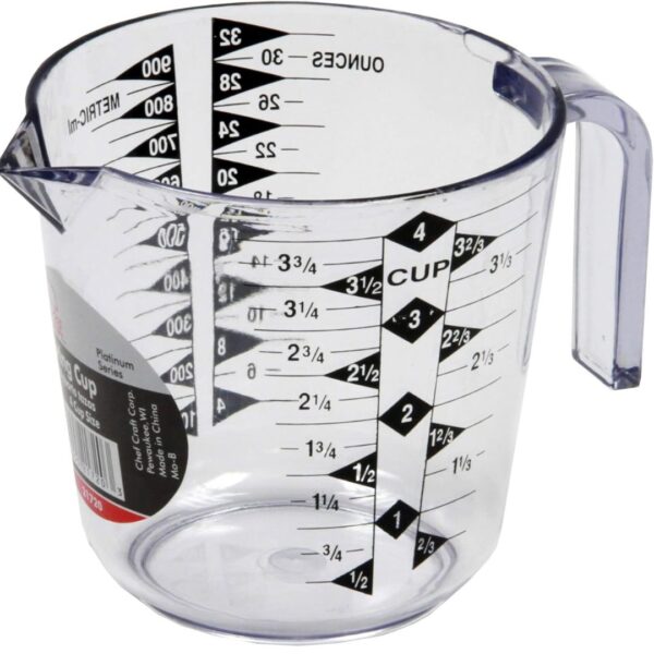 Chef Craft Select Plastic Measuring Cup, 4 Cup, Clear - Image 2