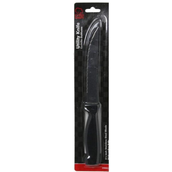 Chef Craft Select Utility Knife, 5 inch Blade 9 inches in Length, Stainless Steel/Black - Image 2