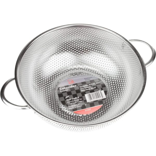 Chef Craft Select Microperforated Colander, 2.5 quart, Stainless Steel - Image 2