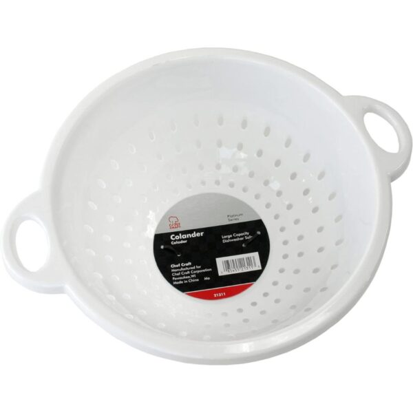 Chef Craft Select Plastic Deep Colander, 11x5 inch 5 quart, White - Image 2