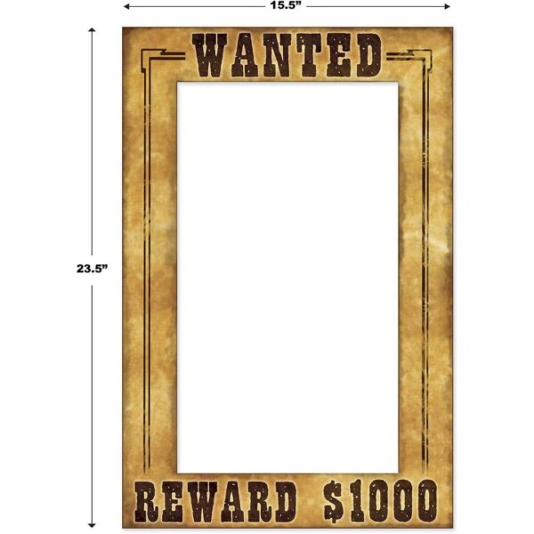 Beistle Western Wanted Photo Fun Frame - Image 2