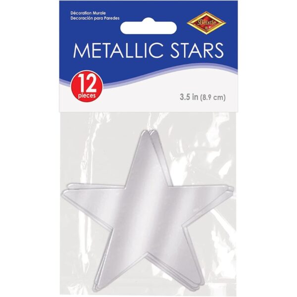 Metallic Star Cutouts (Silver) - Image 3