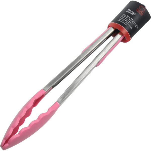 Chef Craft Premium Silicone Cooking Tongs, 12 inch, Pink - Image 2