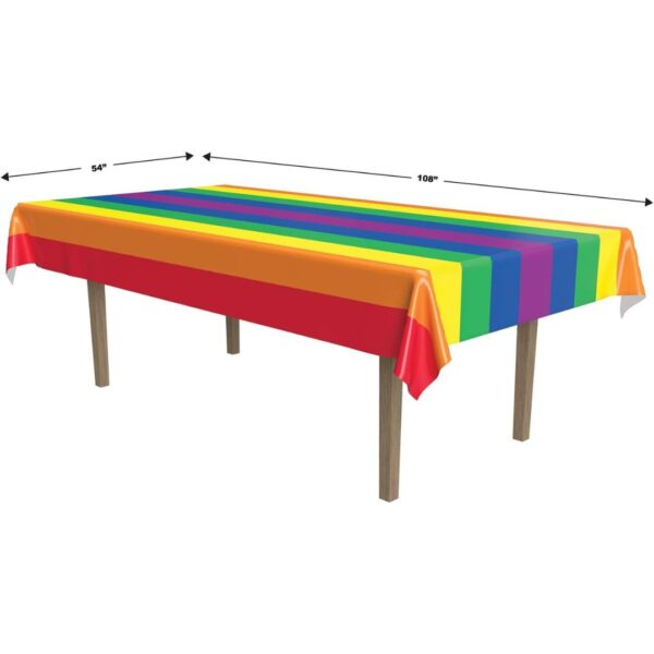 Beistle Rainbow Plastic Tablecover 1 Count - Image 2