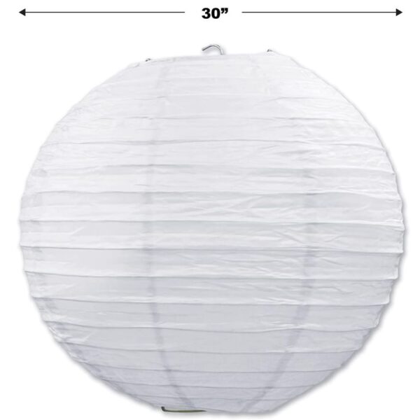 Beistle White Jumbo Paper Lantern Hanging Decoration for Weddings, Bridal Showers, Graduation Parties - Image 2