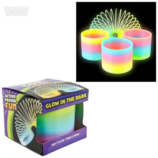 Rhode Island Novelty 3 Inch Glow-in-The-Dark Coil Spring, One per Order - Image 3