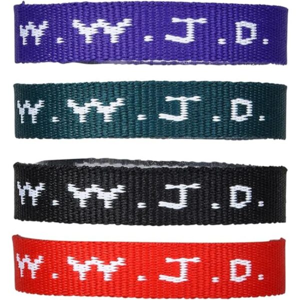 Rhode Island Novelty W.W.J.D. Webbing Bracelets, Twelve Per Order - Image 3