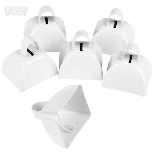 3" Metal Cowbell (1 dozen) - White - Image 2