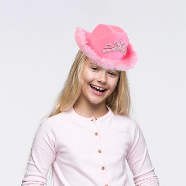 Rhode Island Novelty Pink Feather Rhinestone Cowboy Hat, One Piece - Image 3