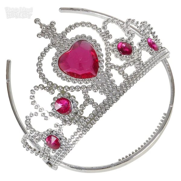 Rhode Island Novelty Tiaras with Heart Stones (12-Pack) - Image 4