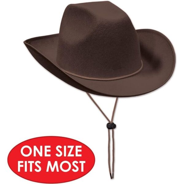 Beistle Brown Felt Cowboy Hat-1 Pc - Image 2