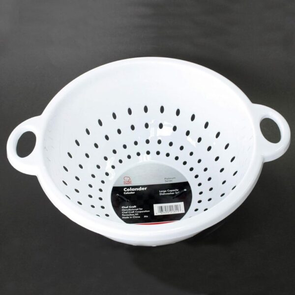 Chef Craft Select Plastic Deep Colander, 11x5 inch 5 quart, White - Image 4