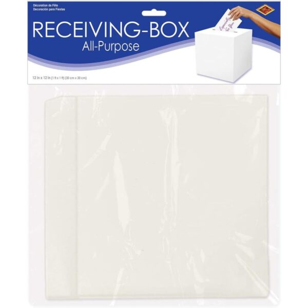 Beistle White Card Box Holder for Weddings, Baby Shower, Birthday and Graduation Celebrations 12" x 12" - Image 4