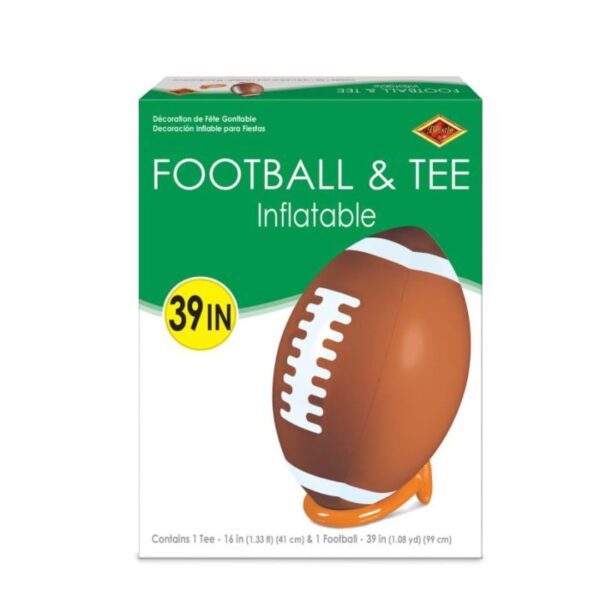 Beistle 3 FT 2 in Large Inflatable Football and Tee Set for Game Day Party Decorations, Sports Theme Photo Props - Image 6