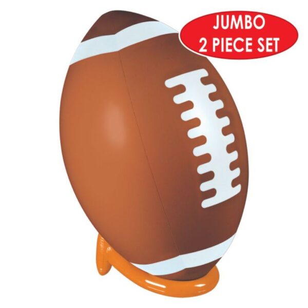 Beistle 3 FT 2 in Large Inflatable Football and Tee Set for Game Day Party Decorations, Sports Theme Photo Props - Image 2