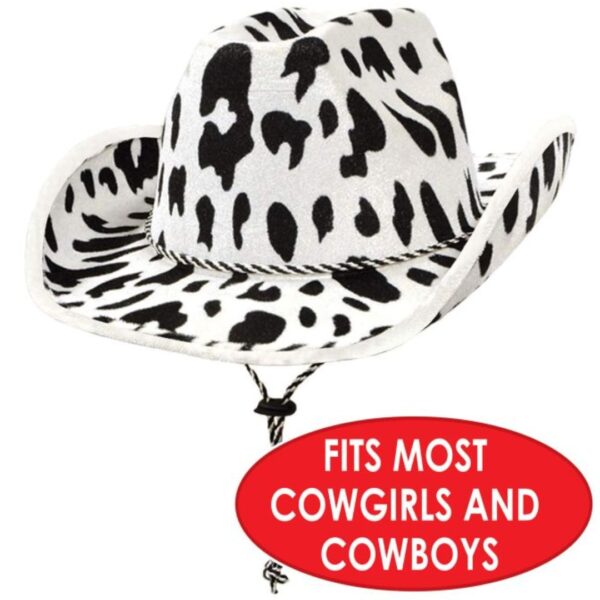 Beistle Cow Print Cowboy Hat ? One Size Fits Most, Adjustable Chin Strap - Image 3