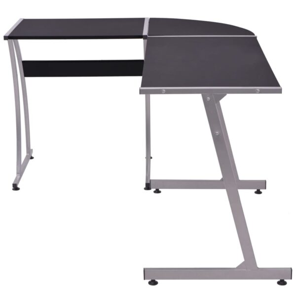 vidaXL Corner Desk L-Shaped Black - Image 2