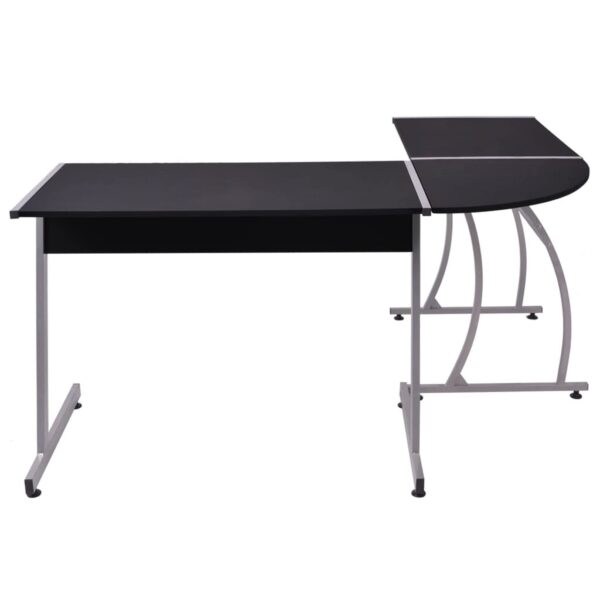 vidaXL Corner Desk L-Shaped Black - Image 3