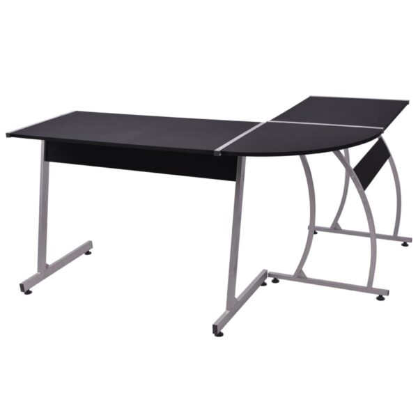 vidaXL Corner Desk L-Shaped Black - Image 4