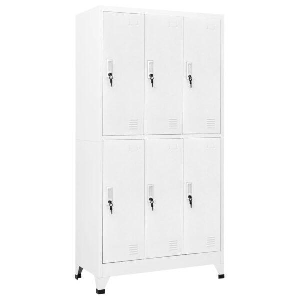 vidaXL Locker Cabinet with 6 Compartments Steel 35.4"x17.7"x70.9" Gray