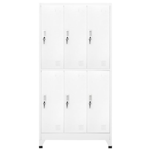 vidaXL Locker Cabinet with 6 Compartments Steel 35.4"x17.7"x70.9" Gray - Image 2