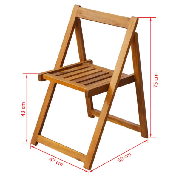 vidaXL Folding Patio Chairs 2 pcs Solid Acacia Wood - Image 5