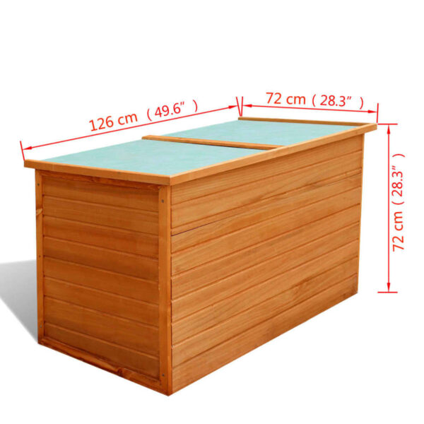 vidaXL Patio Storage Box 49.6"x28.3"x28.3" Wood - Image 7