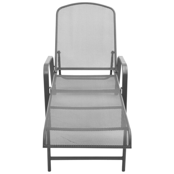 vidaXL Sun Lounger Steel Anthracite - Image 3