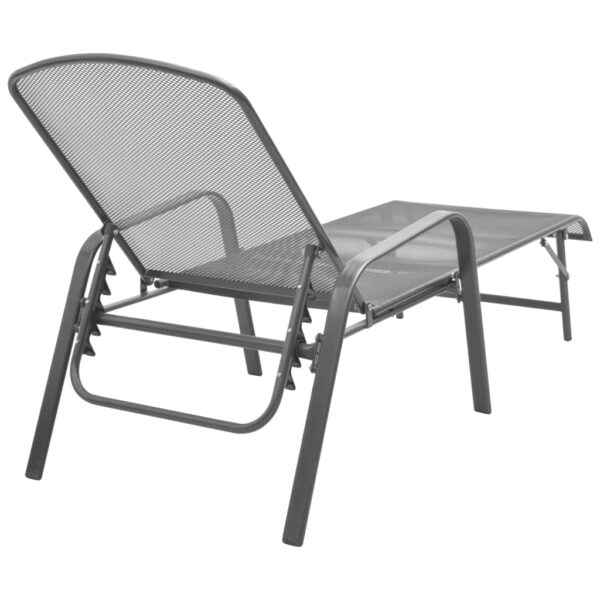 vidaXL Sun Lounger Steel Anthracite - Image 4