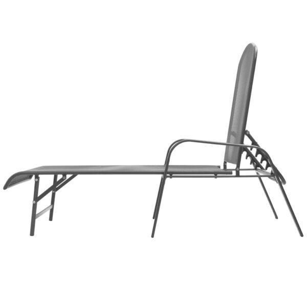 vidaXL Sun Lounger Steel Anthracite - Image 5