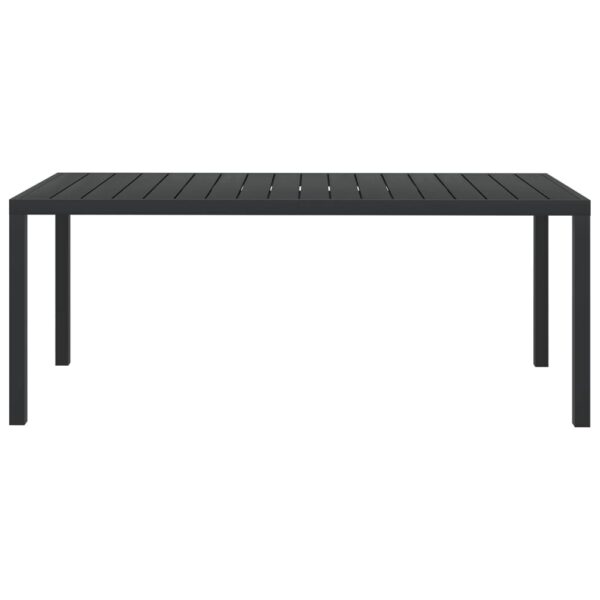 vidaXL Patio Table Black 72.8"x35.4"x29.1" Aluminum and WPC - Image 2