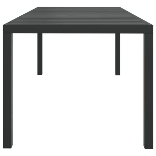 vidaXL Patio Table Black 72.8"x35.4"x29.1" Aluminum and WPC - Image 3