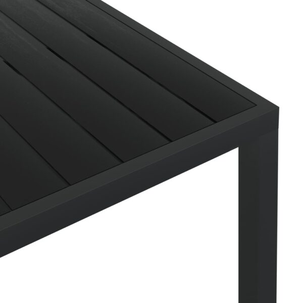 vidaXL Patio Table Black 72.8"x35.4"x29.1" Aluminum and WPC - Image 4