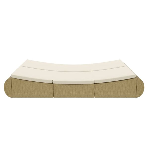 vidaXL Patio Lounge Bed Poly Rattan Beige - Image 6