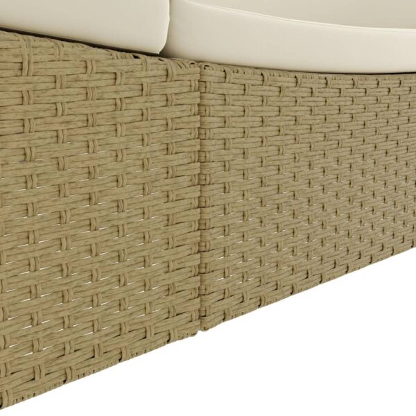 vidaXL Patio Lounge Bed Poly Rattan Beige - Image 10